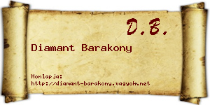 Diamant Barakony névjegykártya